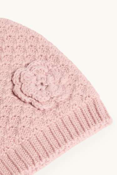 Baby Mädchen - Baby-Mütze - strukturiert - rosa