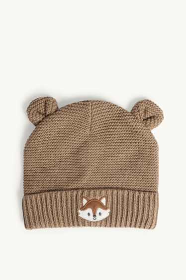 Unisex - Lištička - čepice pro miminka - hnědá
