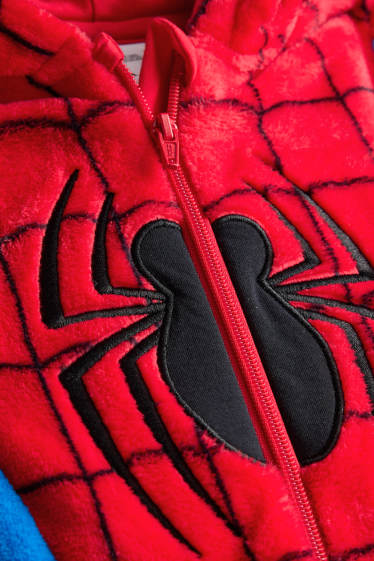 Kinder Buben - Spider-Man - Onesie mit Kapuze - rot / blau