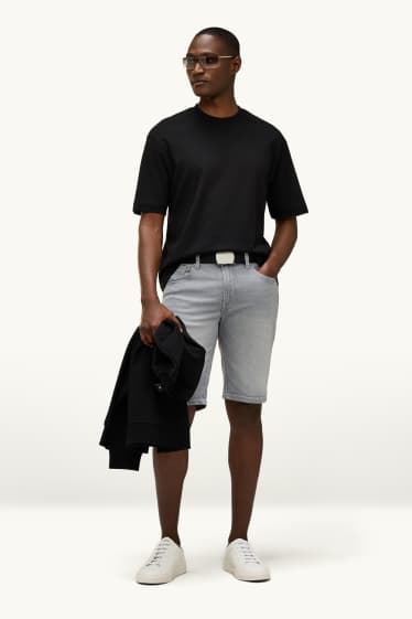 Hommes - Short en jean - slim fit - jean gris