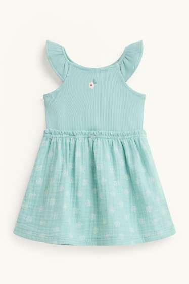 Baby Girls - Floral - baby dress - turquoise