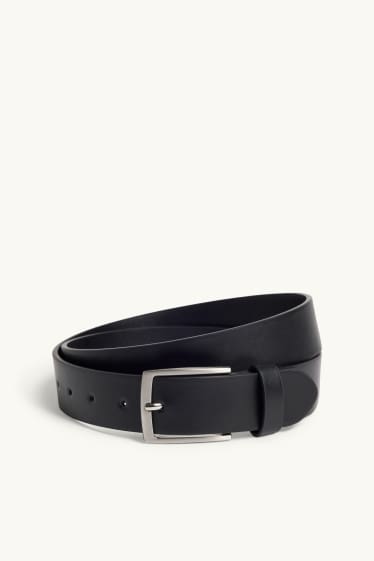 Men - Belt - faux leather - black
