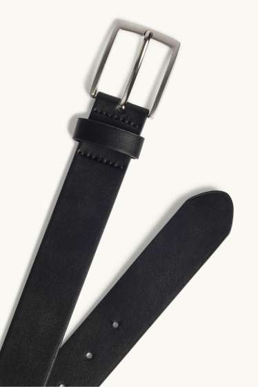 Men - Belt - faux leather - black