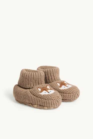 Unisex - Vos - babysloffen - bruin