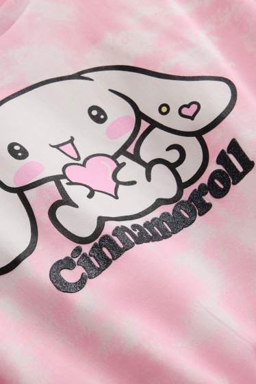Copii - Fete - Cinnamoroll - tricou cu mânecă scurtă - aspect lucios - cu model - alb / roz
