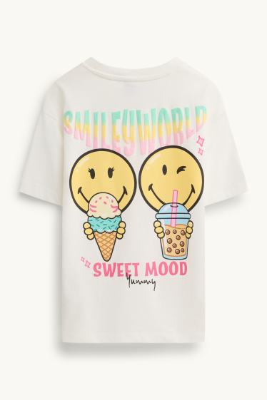 Children Girls - SmileyWorld® - short sleeve T-shirt - white