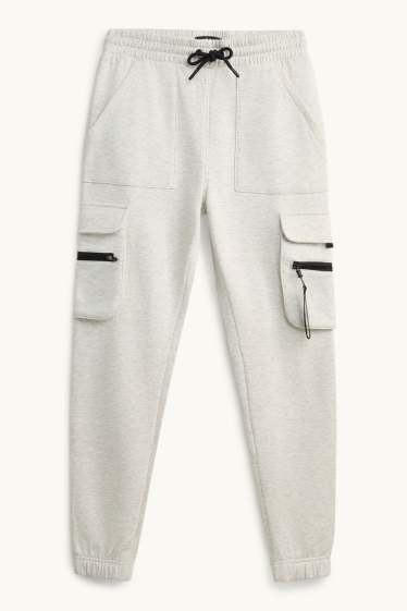 Uomo - Pantaloni sportivi cargo - grigio chiaro melange