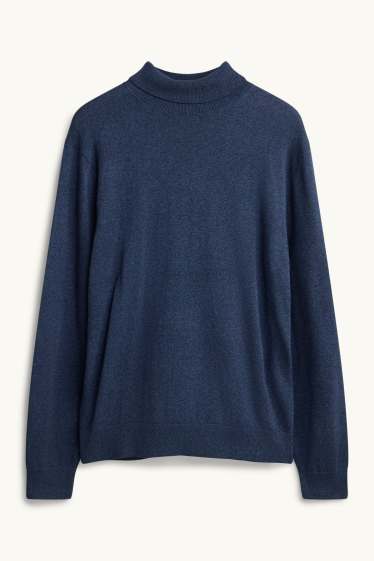 Herren - Rollkragenpullover - dunkelblau