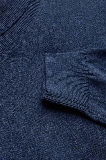 Herren - Rollkragenpullover - dunkelblau