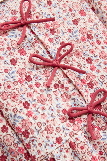 Kinder Mädchen - Blume - Langarmshirt - rot