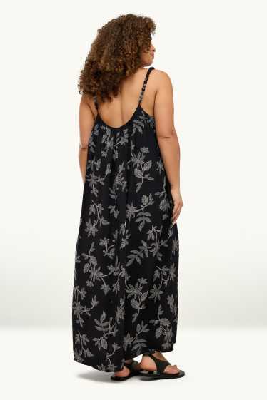 Damen - Kleid - Straight Fit - gemustert - schwarz