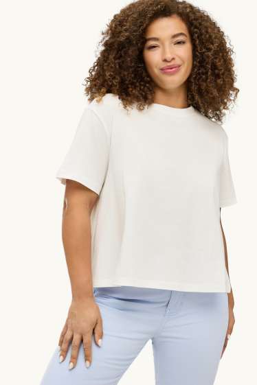 Damen - T-Shirt - Regular Fit - weiß