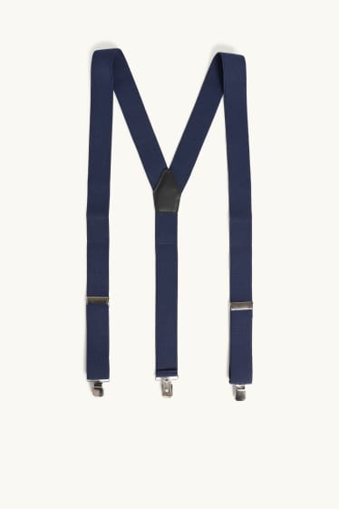 Men - Braces - faux leather - dark blue