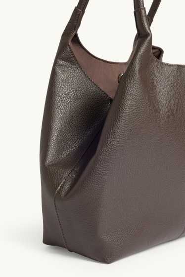 Dona - Bossa shopper gran - pell sintètica - marró
