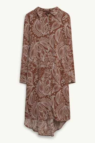 Dona - Vestit camiser - estampat - marró