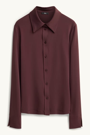 Women - Jersey blouse - bordeaux