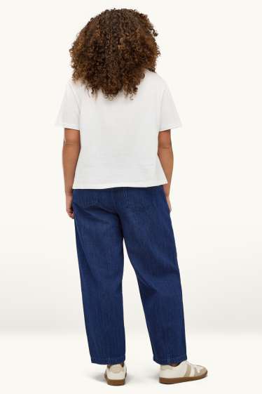 Dámské - Barrel jeans - mid waist - džíny - tmavomodré