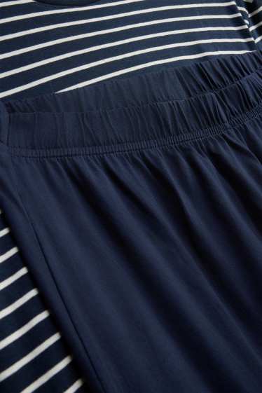 Herren - Pyjama - blau / schwarz