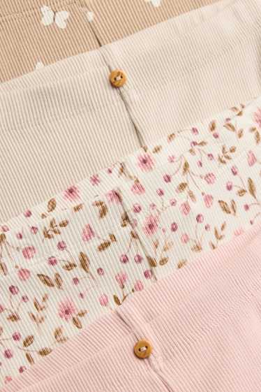Baby: meisjes - Set van 4 - bloemetje en vlinder - babylegging - beige