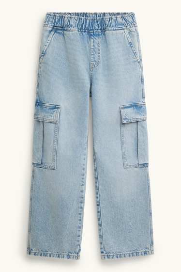 Kinder Jungen - Cargo Jeans - jeansblau