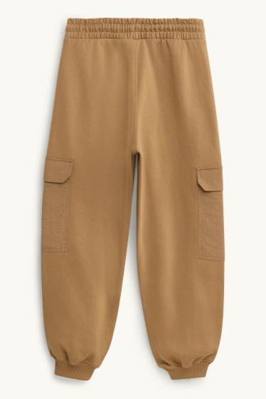Bambini - Pantaloni sportivi cargo - marrone chiaro