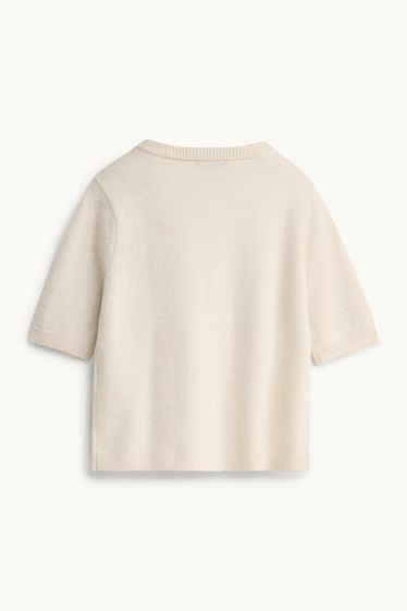 Femmes - Gilet en maille - blanc crème