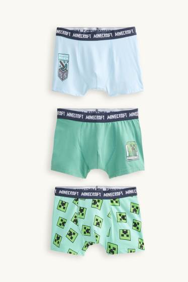 Děti - chlapci - Multipack 3 ks - Minecraft - boxerky - zelená