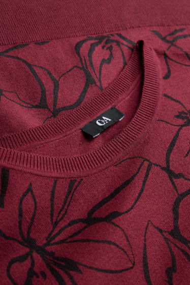 Women - Jumper - patterned - bordeaux
