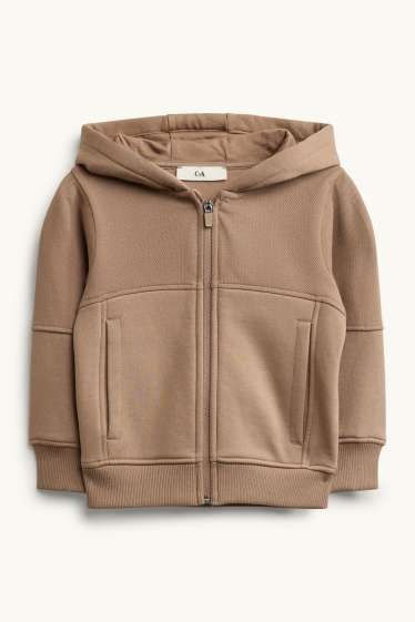 Kinder Buben - Set - Sweatjacke mit Kapuze und Jogginghose - 2 teilig - hellbraun