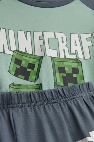 Copii - Băieți - Minecraft - pijama - 2 piese - aspect lucios - verde