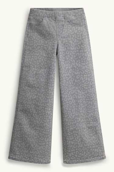 Nena - Wide Leg Jeggings - estampats - gris