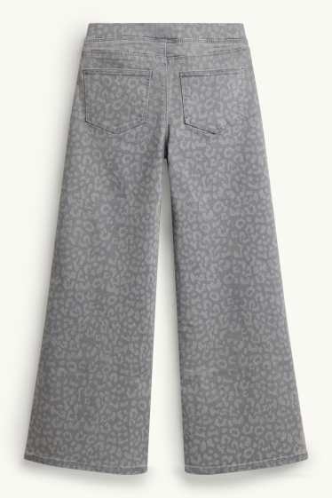 Nena - Wide Leg Jeggings - estampats - gris