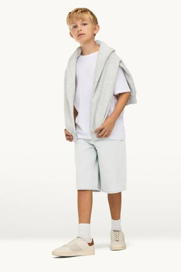 Kinder Jungen - Jeans-Bermudas - helljeansblau