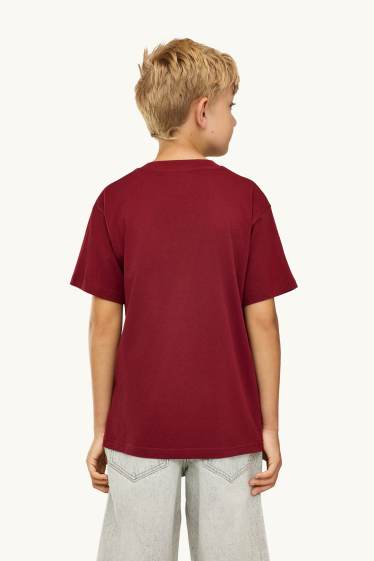 Kinderen: jongens - Set van 2 - racewagen en tijger - T-shirt - crème wit