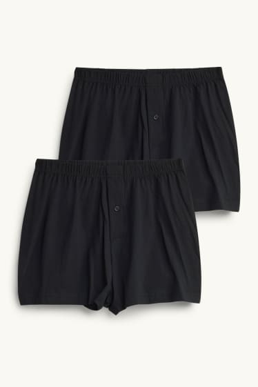 Herren - Multipack 2er - Boxershorts - Jersey - schwarz