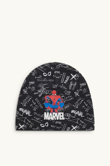 Enfants garçons - Spider-Man - bonnet rond - noir