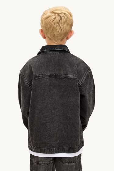 Kinderen: jongens - Spijkerblouse - jeansdonkergrijs