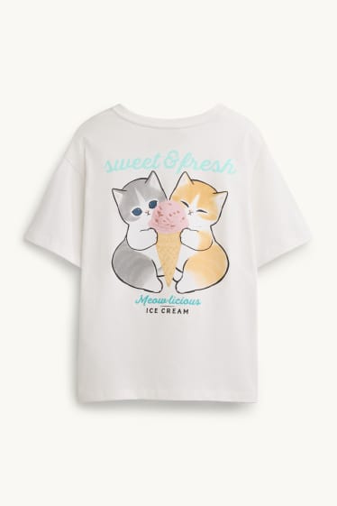 Enfants filles - Mofusand - T-shirt - Oversize - blanc