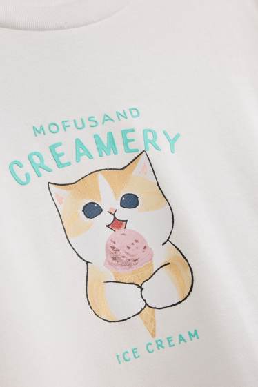 Enfants filles - Mofusand - T-shirt - Oversize - blanc