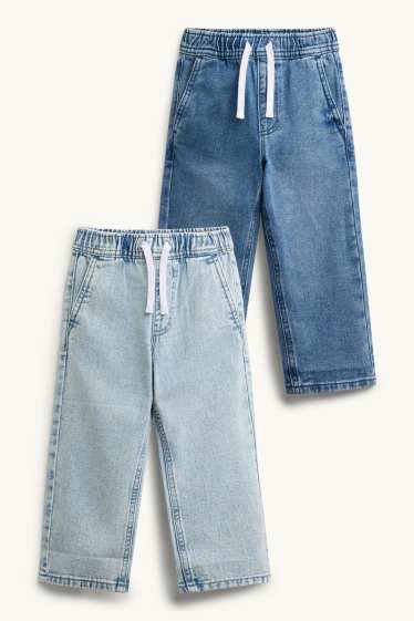 Kinderen: jongens - Set van 2 - jeans - jeansblauw
