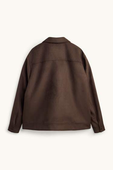 Uomo - Giacca - similpelle scamosciata - marrone