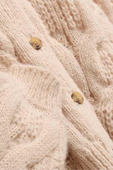 Dames - Vest - kabelpatroon - roze