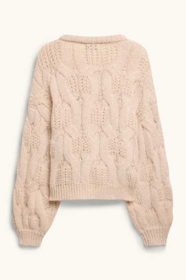 Dames - Vest - kabelpatroon - roze
