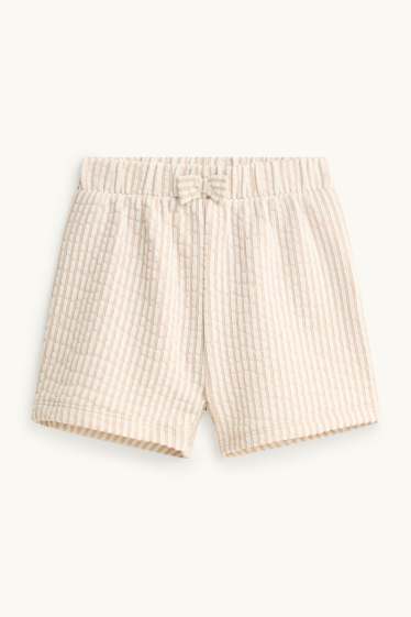 Baby Girls - Floral - baby outfit - 2 piece - striped - beige