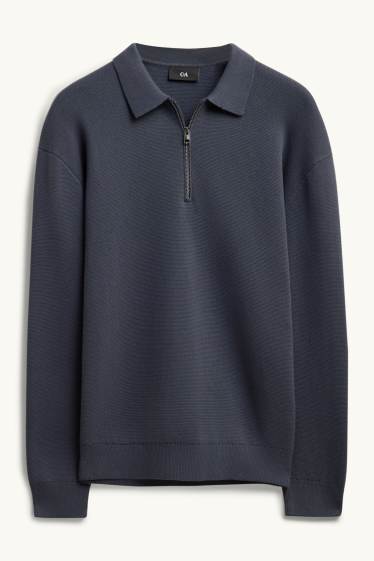 Hommes - Pull - bleu foncé