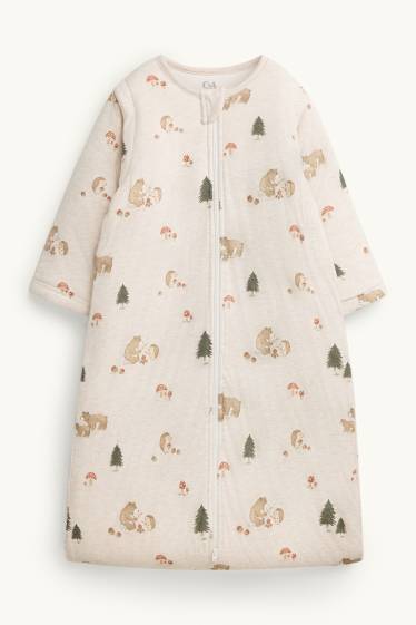 Baby Mädchen - Bär und Igelchen - Baby-Schlafsack - 18-36 Monate - beige