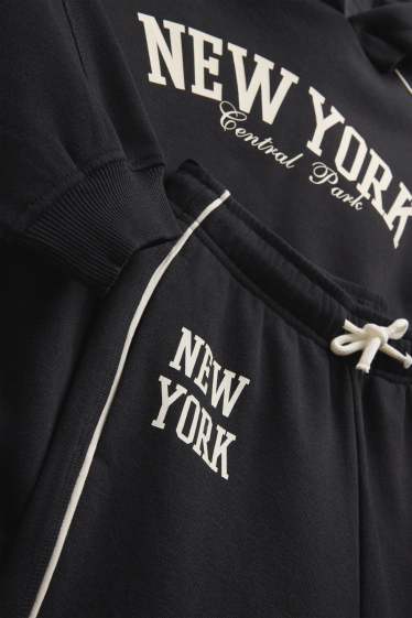 Nena - New York - conjunt - dessuadora amb caputxa i pantalons de xandall - 2 peces - negre