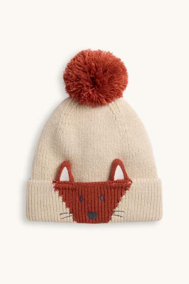 Nadó nen - Guineu - gorra per a nadó amb borla - beix