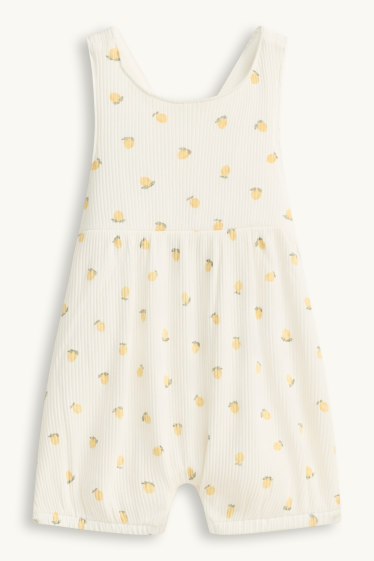 Baby Mädchen - Zitrone - Erstlingsoutfit - 3 teilig - weiss / gelb