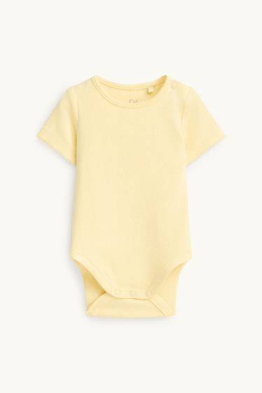 Baby Mädchen - Zitrone - Erstlingsoutfit - 3 teilig - weiss / gelb